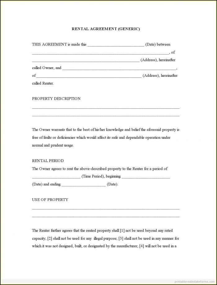 How To Print A Free Rental Agreement