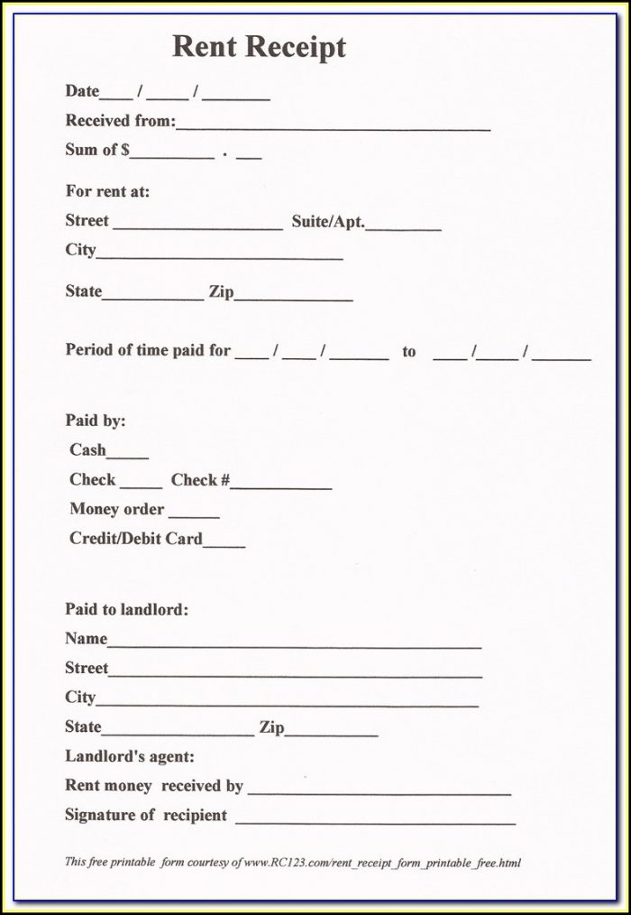 Free Rent Receipt Format India Free Rent Receipt Format India