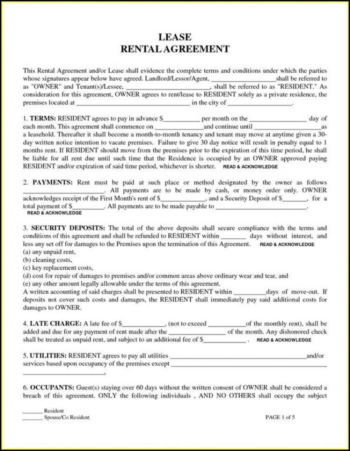 Free Rental Lease Agreement Forms Printable Free Rental Lease Agreement Forms Printable