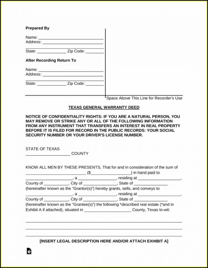 General Warranty Deed Form Texas Free General Warranty Deed Form Texas Free