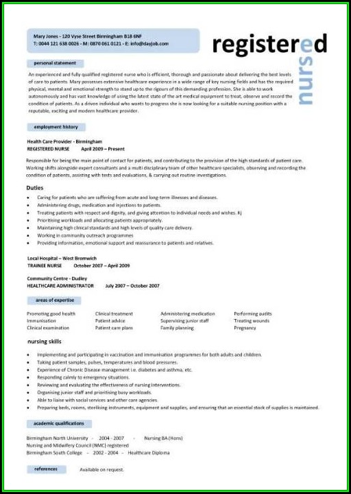Nurse Resume Template Free Nurse Resume Template Free
