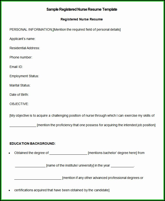 Nurses Resume Format Download Nurses Resume Format Download
