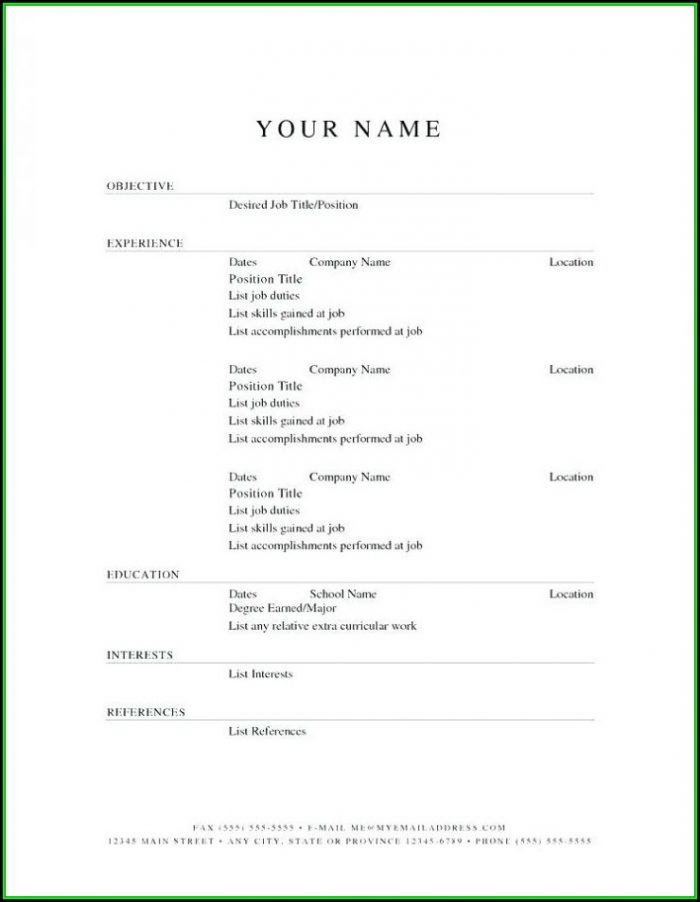 Print Free Resume Templates Print Free Resume Templates