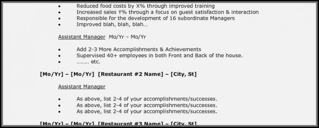 Restaurant Manager Cv Template Download Restaurant Manager Cv Template Download