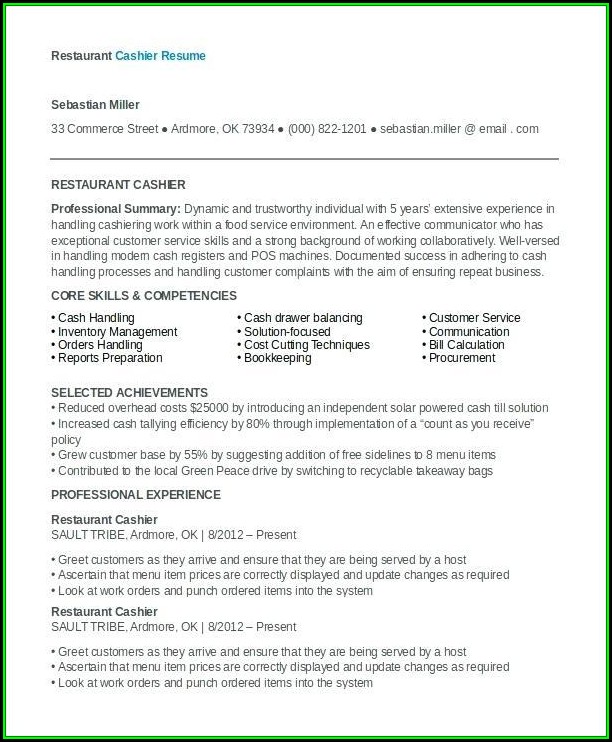Restaurant Resume Template Download Restaurant Resume Template Download