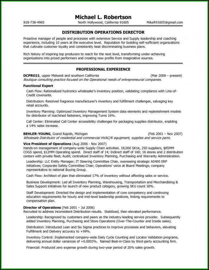 Distribution resume service