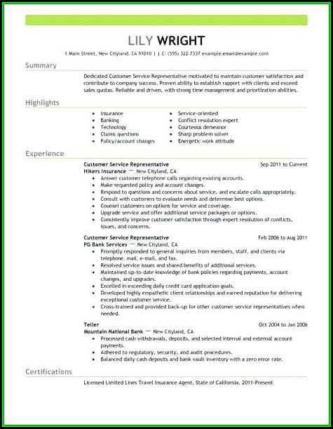 Resume Example For Customer Service Representative Resume Example For Customer Service Representative