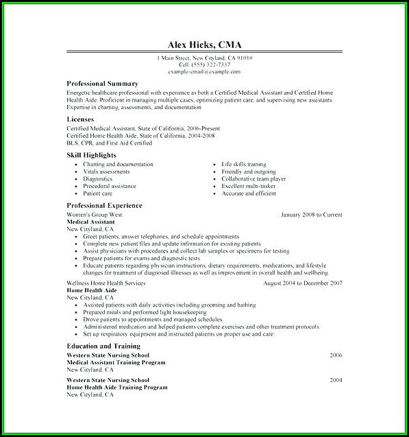 Resume Format For Medical Assistant Resume Format For Medical Assistant