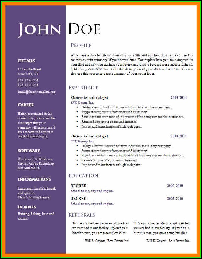Resume Format Free Download Doc Resume Format Free Download Doc