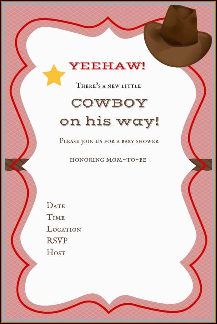 Free Western Baby Shower Invitation Templates Free Western Baby Shower Invitation Templates
