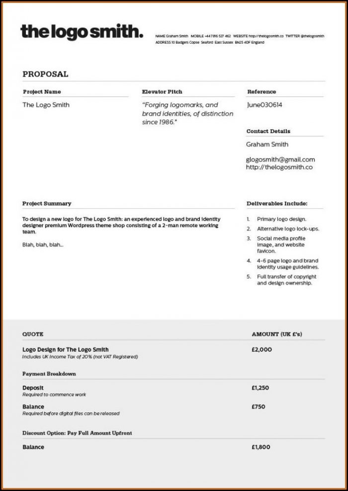Freelance Graphic Design Proposal Example Freelance Graphic Design Proposal Example
