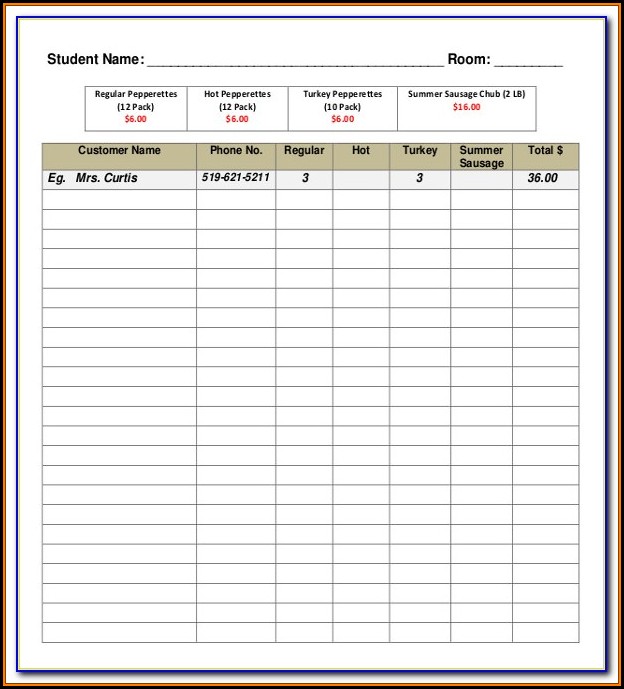 Fundraiser Order Form Template Free Download Fundraiser Order Form Template Free Download