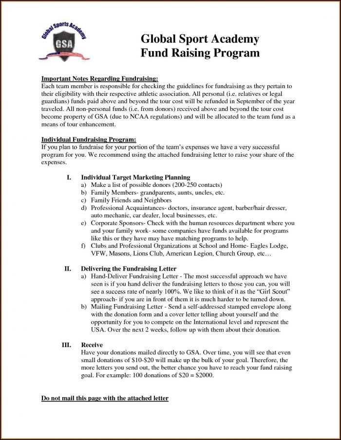 Fundraising Letter Template For Sports Teams Fundraising Letter Template For Sports Teams