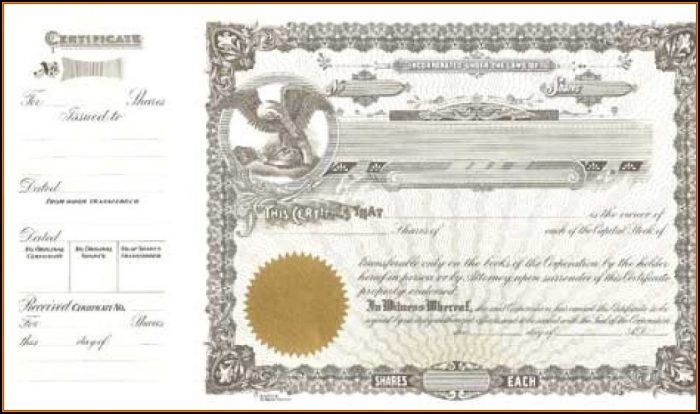 Goes 50 Stock Certificate Template Goes 50 Stock Certificate Template