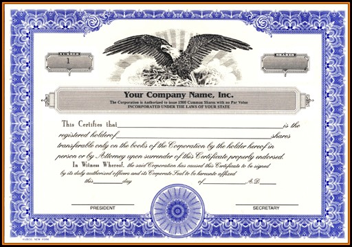 Goes Stock Certificate Template Goes Stock Certificate Template