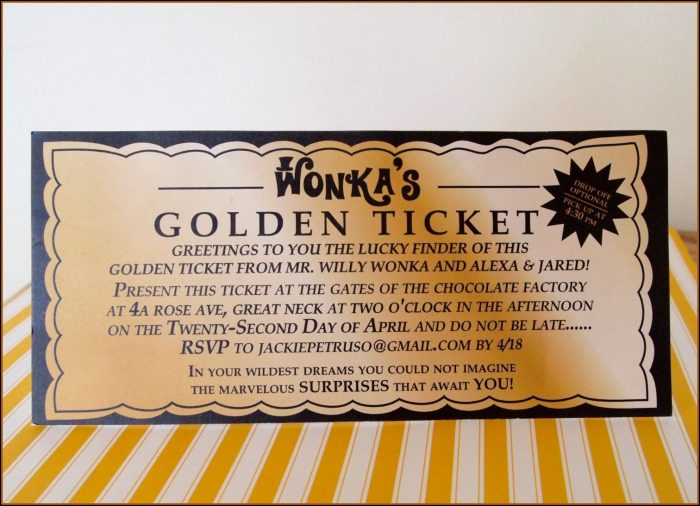 Golden Ticket Invitation Template Golden Ticket Invitation Template