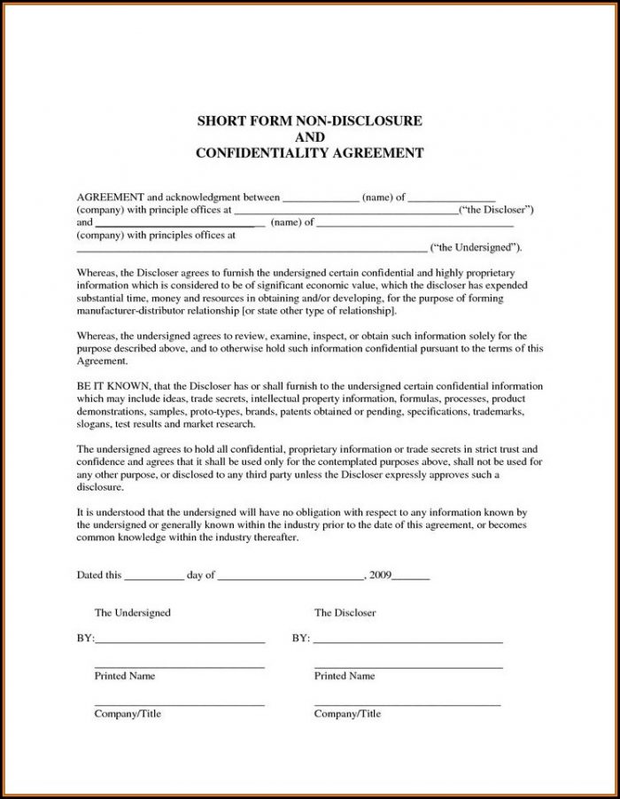 Intellectual Property Non Disclosure Agreement Template Intellectual Property Non Disclosure Agreement Template