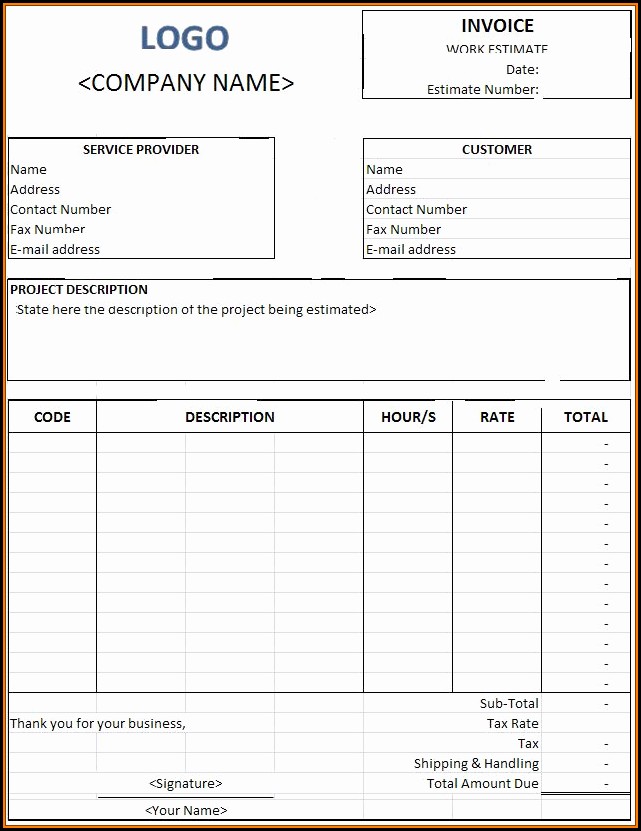 Invoice For Services Rendered Template Free Invoice For Services Rendered Template Free