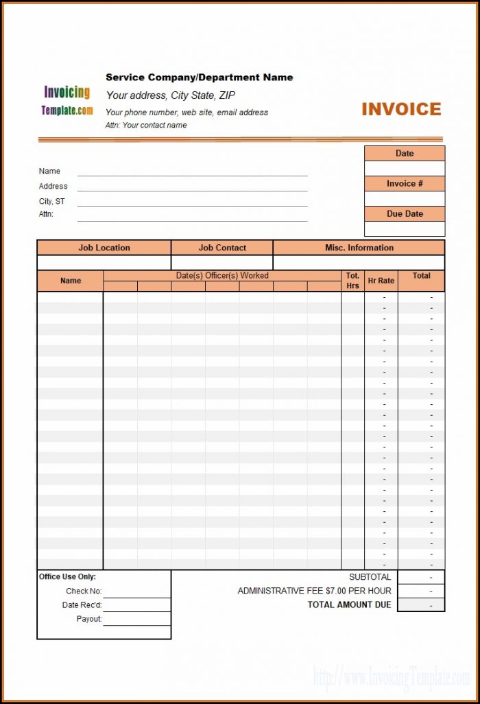 Invoice Template For Billing Hours Invoice Template For Billing Hours