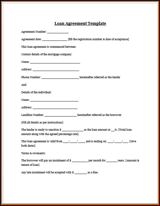 Lending Money Contract Template Free Uk Lending Money Contract Template Free Uk
