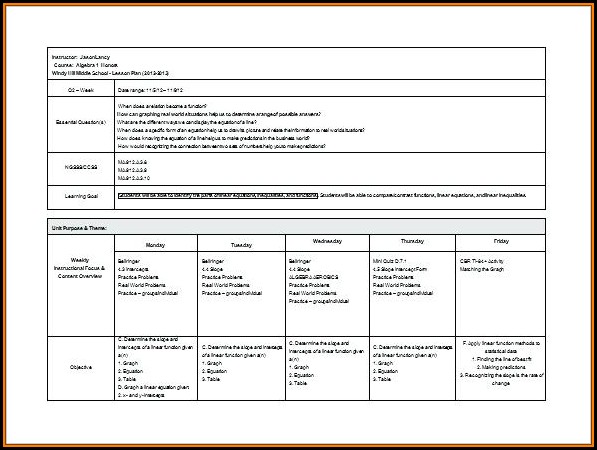 Lesson Plan Examples For Middle School Lesson Plan Examples For Middle School
