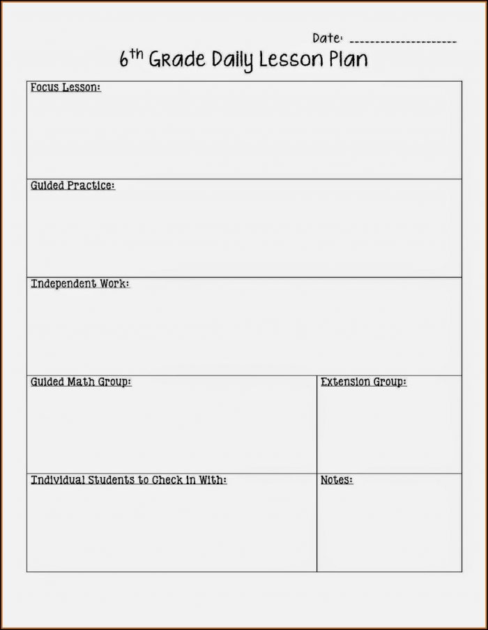 Lesson Plan Template For Middle School Math Lesson Plan Template For Middle School Math