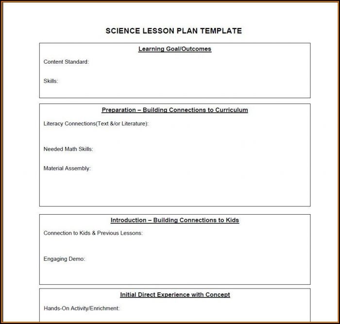 Lesson Plan Template For Middle School Science Lesson Plan Template For Middle School Science