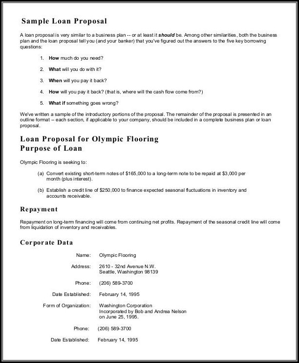 Loan Proposal Template Free Loan Proposal Template Free
