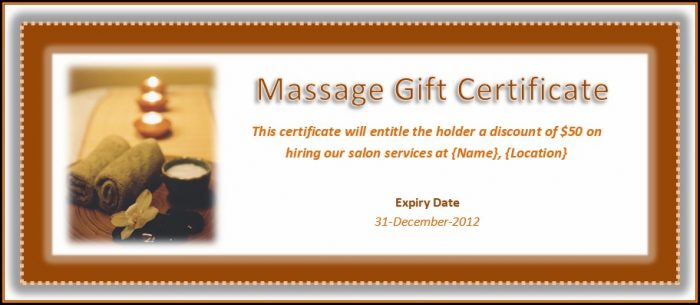 Massage Therapy Gift Certificate Template Massage Therapy Gift Certificate Template