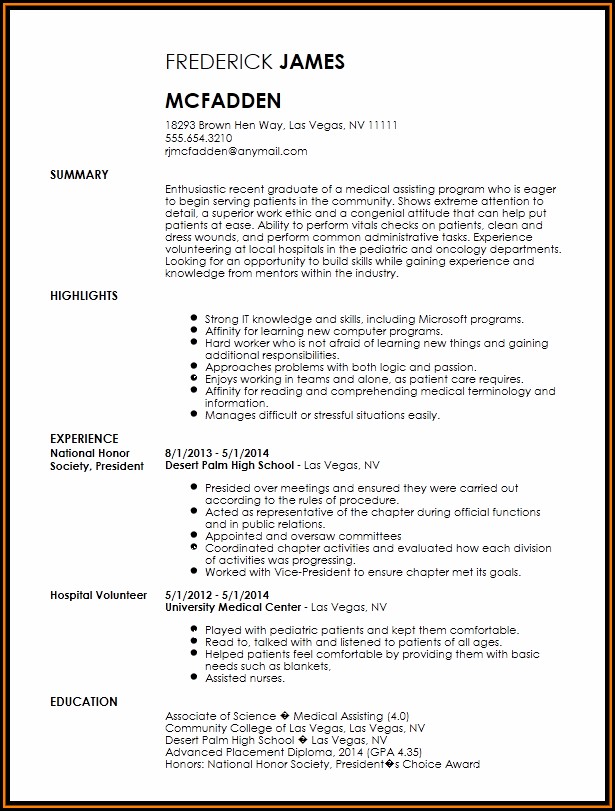 Medical Assistant Resume Template Free Medical Assistant Resume Template Free
