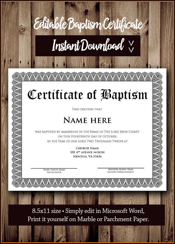 Microsoft Word Baptism Certificate Template Microsoft Word Baptism Certificate Template