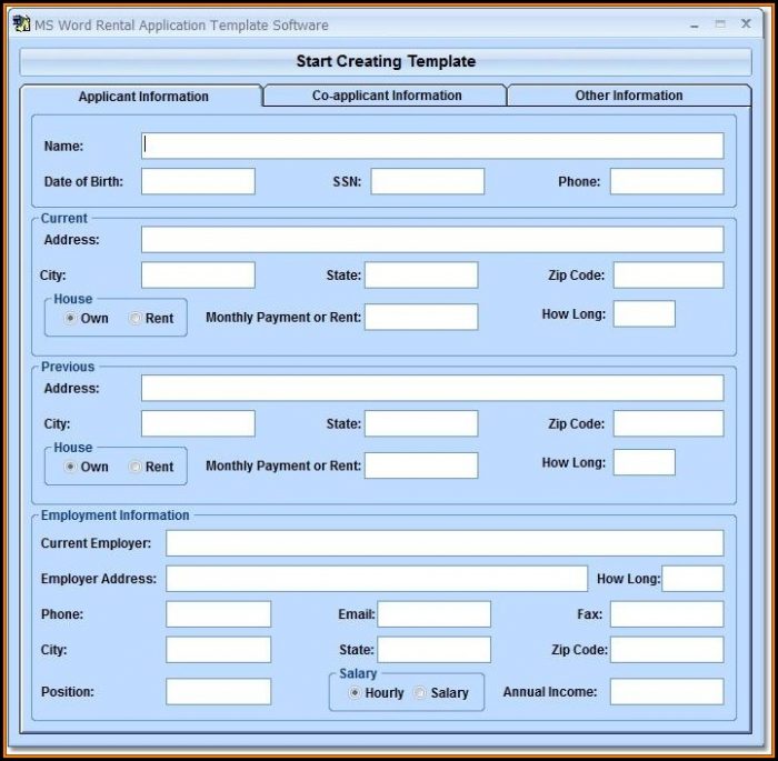 Ms Word Rental Application Template Ms Word Rental Application Template