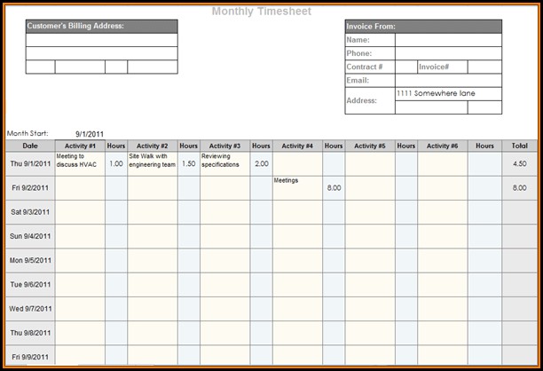 Online Timesheet Template Free Online Timesheet Template Free
