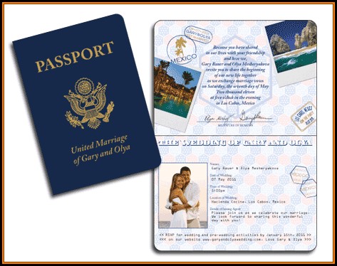 Passport Wedding Invitation Template Free Download Passport Wedding Invitation Template Free Download