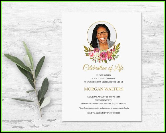 Celebration Of Life Template Announcement Celebration Of Life Template Announcement