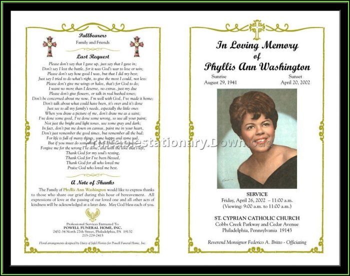 Celebration Of Life Template Free Celebration Of Life Template Free