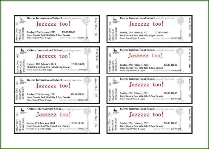 Concert Ticket Template Free Download Concert Ticket Template Free Download