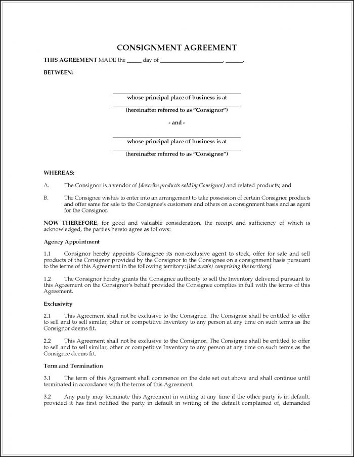 Consignment Agreement Template Canada Consignment Agreement Template Canada