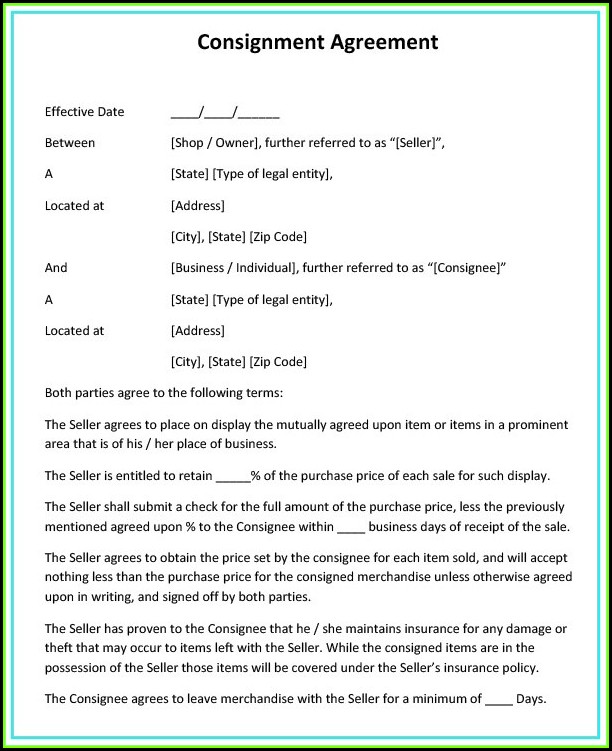 Consignment Agreement Template Uk Consignment Agreement Template Uk