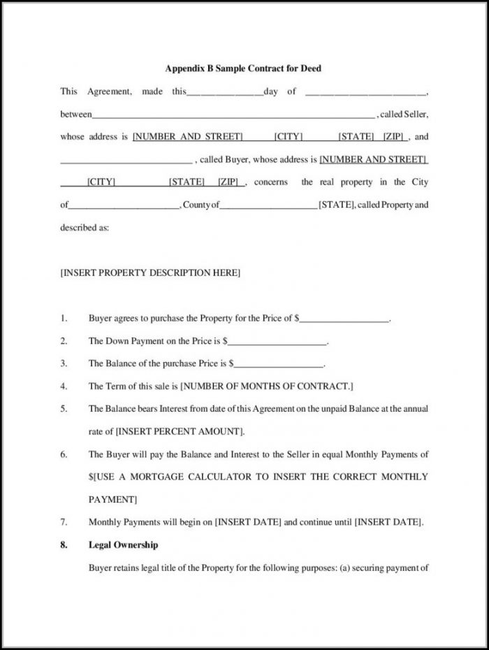Contract For Deed Mn Template Free Contract For Deed Mn Template Free