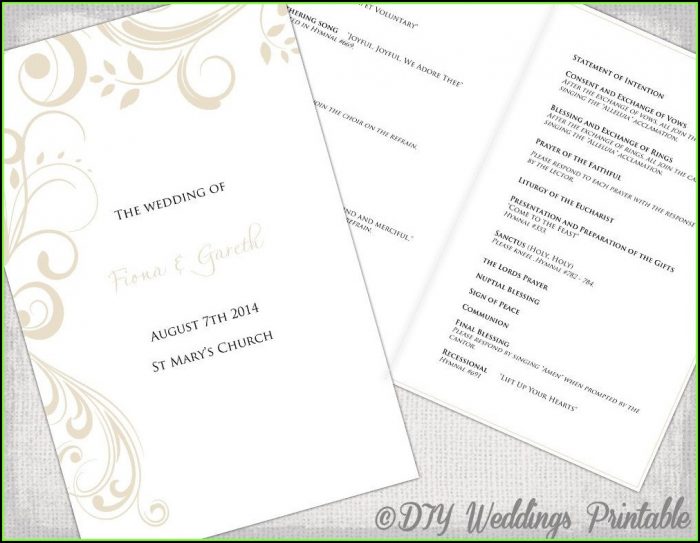 Diy Catholic Wedding Program Template Diy Catholic Wedding Program Template