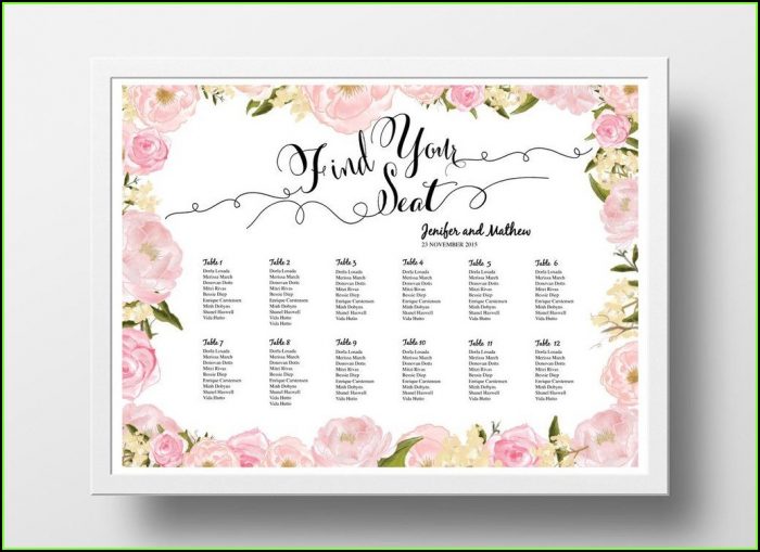 Diy Wedding Seating Chart Poster Template Diy Wedding Seating Chart Poster Template