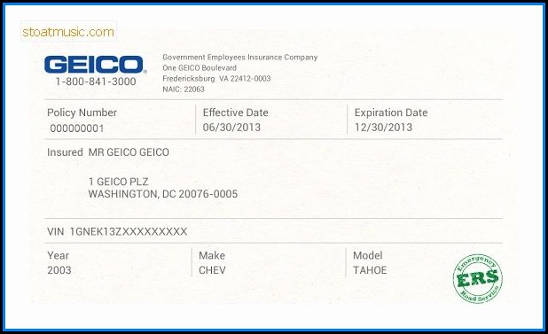 Fake Geico Insurance Card Template Fake Geico Insurance Card Template