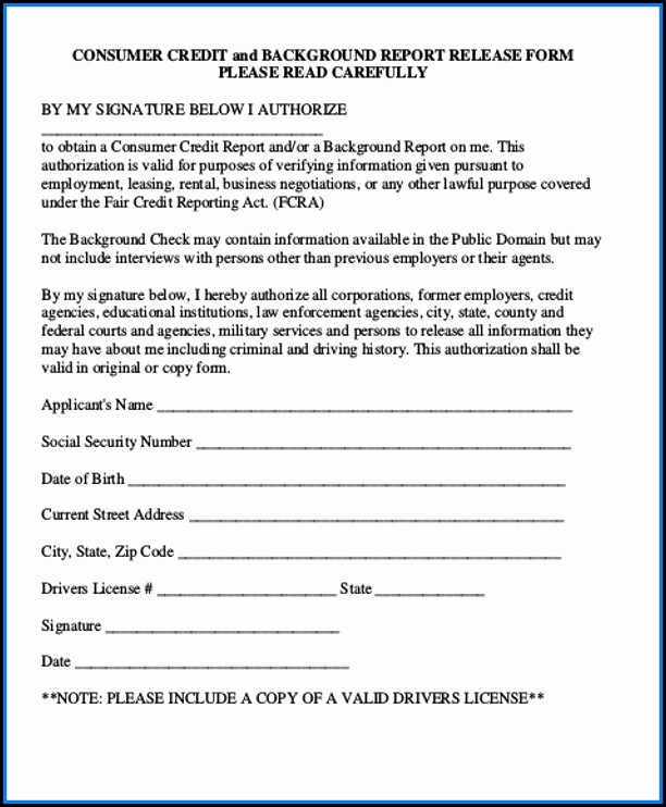 Free Background Check Authorization Form Template Free Background Check Authorization Form Template
