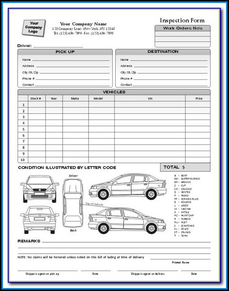Free Bill Of Lading Form For Auto Transport Free Bill Of Lading Form For Auto Transport