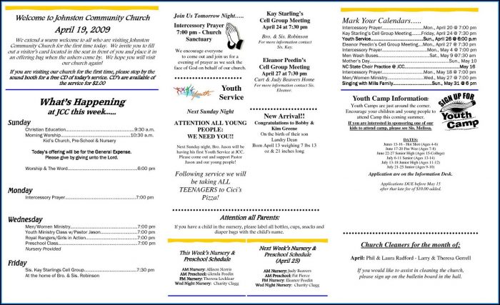 Free Church Bulletin Templates Microsoft Publisher Free Church Bulletin Templates Microsoft Publisher