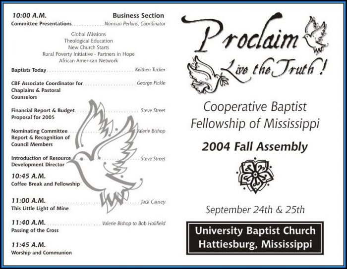 Free Church Program Template Free Church Program Template