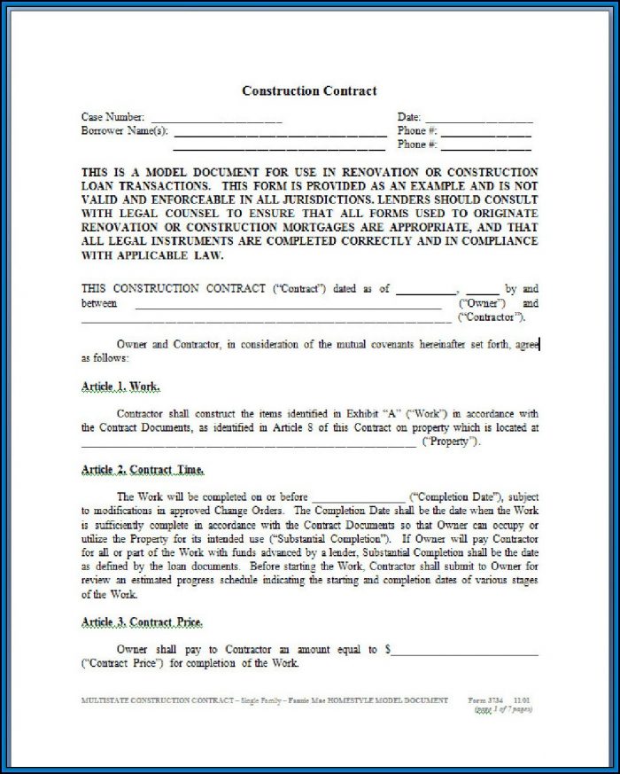 Free Construction Contract Template Uk Free Construction Contract Template Uk