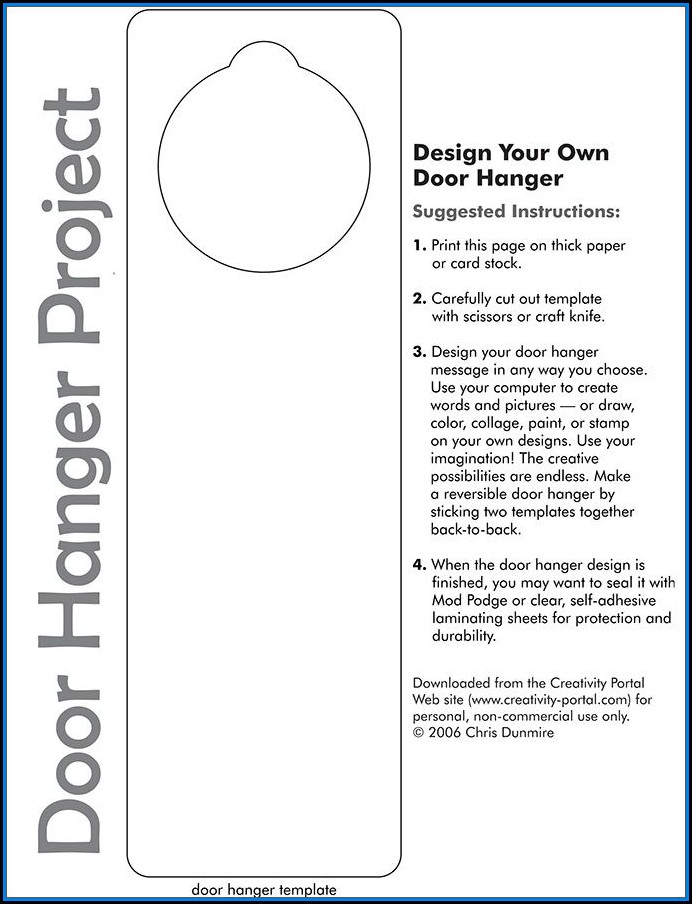 Free Door Hanger Template Word Free Door Hanger Template Word