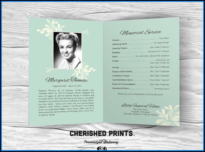 Free Editable Funeral Program Template Download Free Editable Funeral Program Template Download
